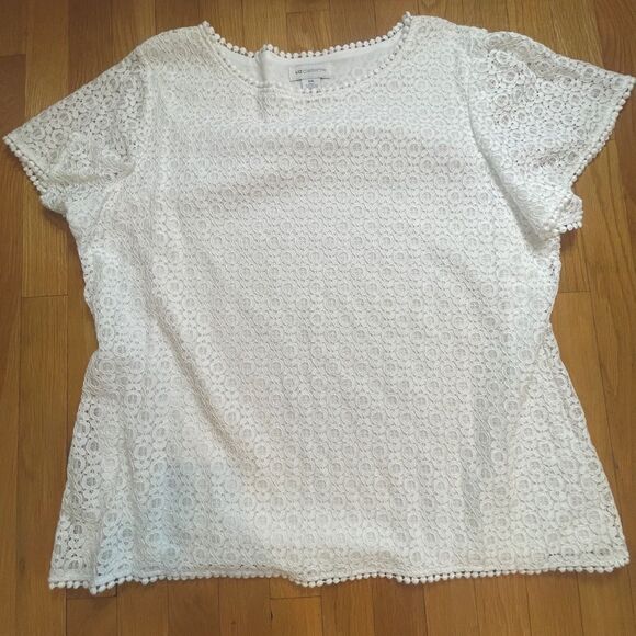Liz Claiborne white lace dress blouse size XXL great condition - Picture 1 of 2